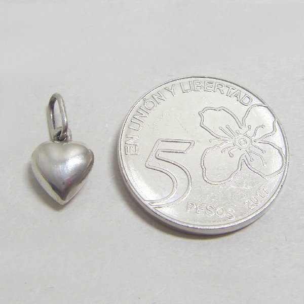 (p1572)Colgante en plata inflada, motivo corazn liso.